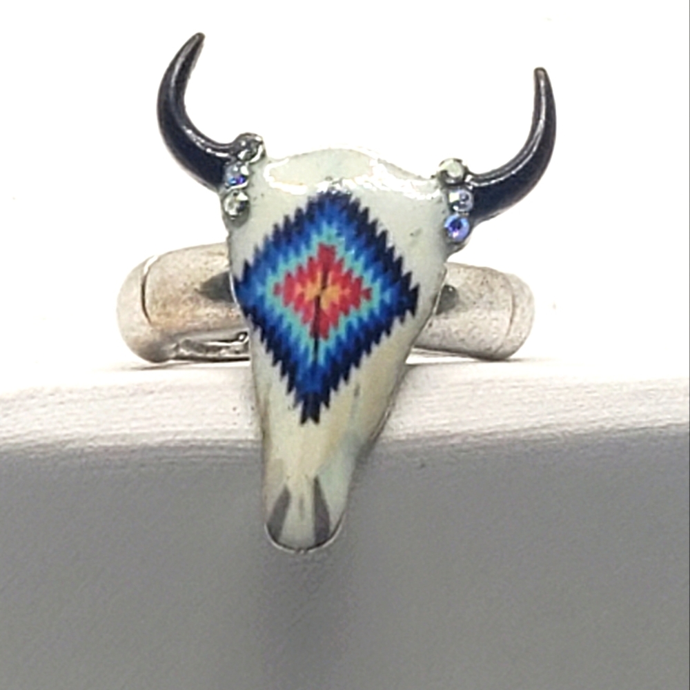 Bull skull ring